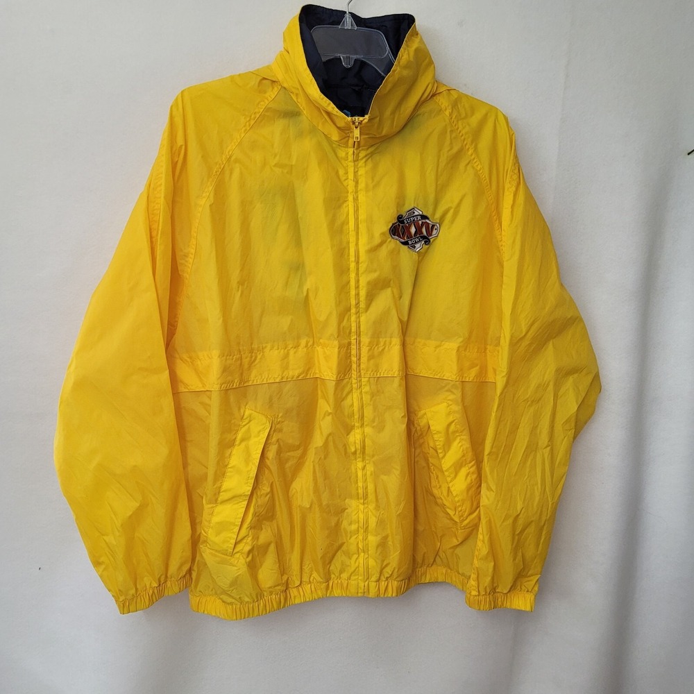 Super‎ Bowl XXXV Tri-Mountain Event Staff Windbreaker Jacket Yellow 2XL Adult
